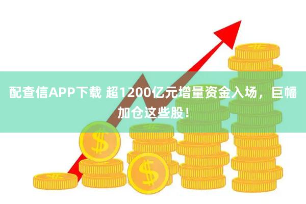配查信APP下载 超1200亿元增量资金入场，巨幅加仓这些股！