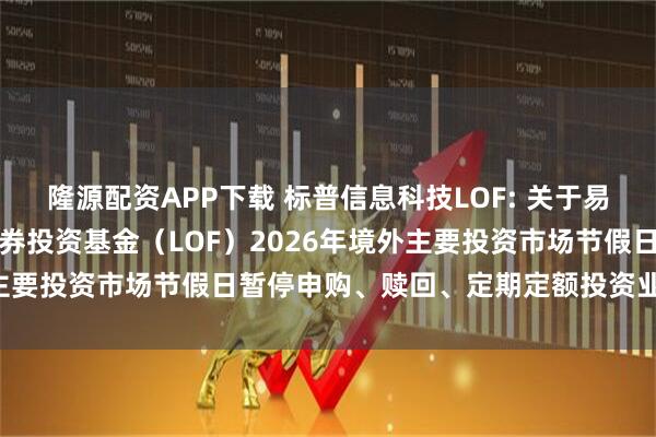 隆源配资APP下载 标普信息科技LOF: 关于易方达标普信息科技指数证券投资基金（LOF）2026年境外主要投资市场节假日暂停申购、赎回、定期定额投资业务的公告